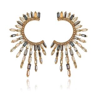 Golden Sunburst Statement Earrings